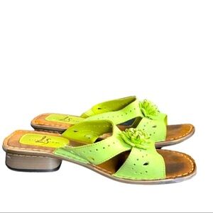 Life Stride lime leather slip on sandals